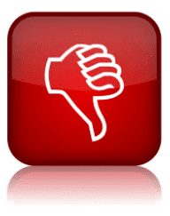 a red thumb down: disadvantages