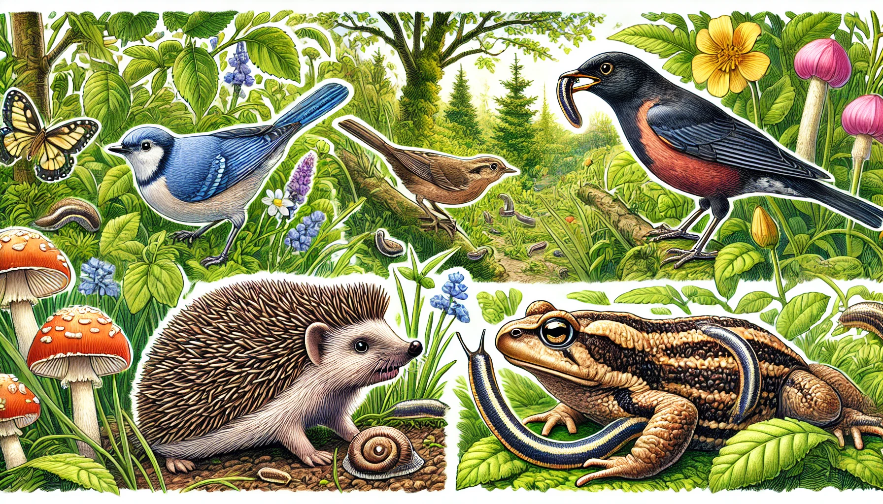 Animals eating slugs